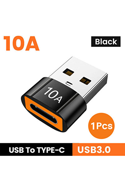 Choice محول USB إلى Type-C أسود 10 أمبير OTG USB 3.0 إلى Type-C، محول شحن سري...