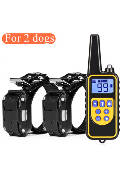 Choice1 EU Plug two black collars 800m Electric Dog Training Collar Waterproo...