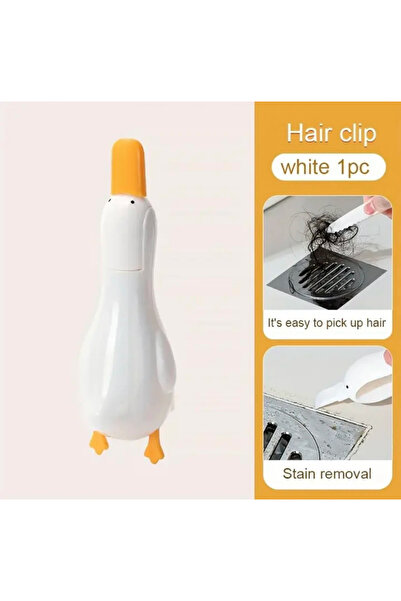 Choice مشبك تنظيف أبيض 2 في 1 بتصميم بطة لطيفة برأسين لإزالة بقع الغبار - للحمام