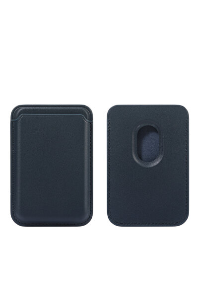 Choice5 حقيبة بطاقات من جلد الصناعي الأزرق الداكن، مناسبة لبطاقات الهواتف الم...