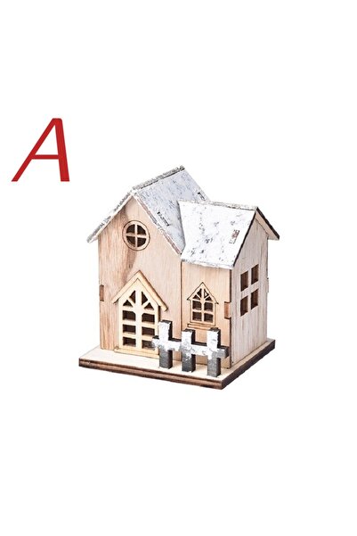 Choice A Christmas LED Light Wooden House Luminous Cabin Merry Christmas Deco...