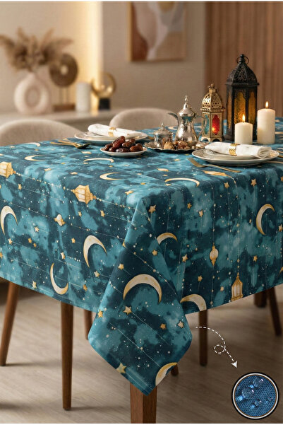 Soft Kare 5D Digital Printing Ramadan Tablecloth – Liquid-Proof, Stain-Resist...