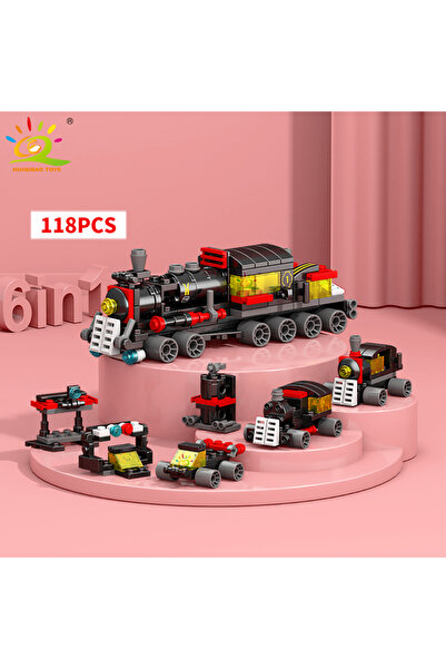 Choice8 رقم 1-4 هويكيباو 6 في 1 هندسة المدينة سيارة سيارة شرطة شاحنة بناء طوب...