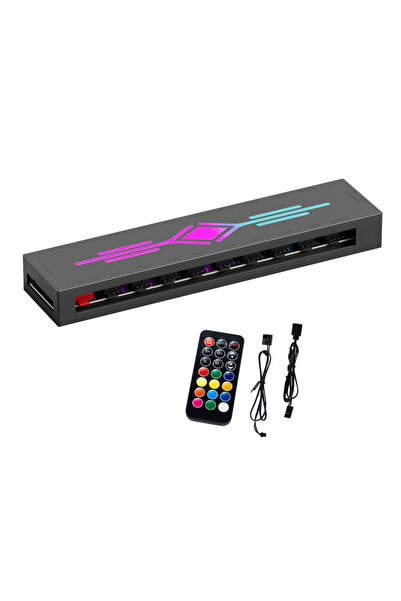 Choice1 K10 Black ICE Whale K10 1 to 10 PWM&ARGB Case Fan Hub SATA Power Inte...