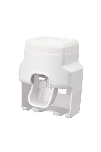 choice2 موزع معجون أسنان أوتوماتيكي أبيض قطعة واحدة، حامل فرشاة أسنان صغير وم...