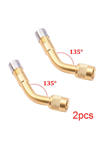 Choice3 Golden 135 Degree 2Pcs Motorcycle 45 90 135 Degree Angle Bent Valve A...