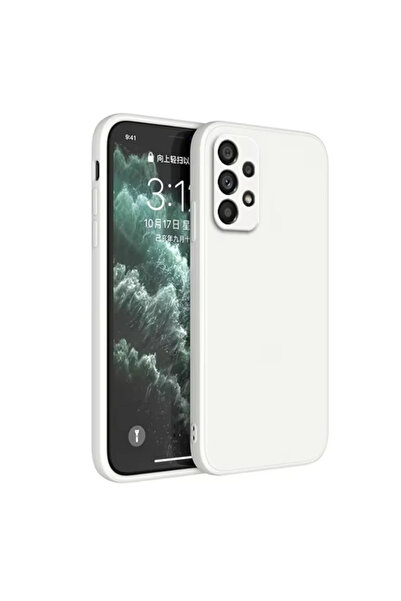 Choice غطاء هاتف فاخر من السيليكون السائل باللون الأبيض لـ Galaxy A13 4G، منا...