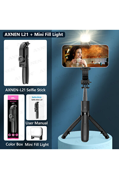 Choice3 أضف مصباح إضاءة صغير AXNEN L21، عصا سيلفي للهاتف، حامل ثلاثي القوائم ...