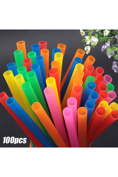 Choice colorful 100X Beverage Spoon Straws Extra Wide Boba Bubble Tea Fat Dri...