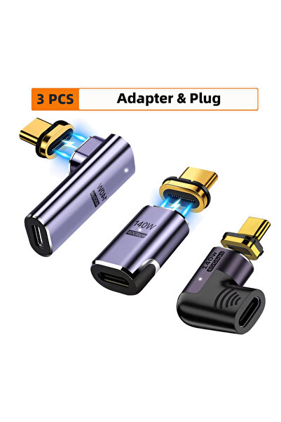 Choice1 3 قطع محول MIX USB4.0 Thunderbolt3 مغناطيسي USB C إلى محول Type C بقو...