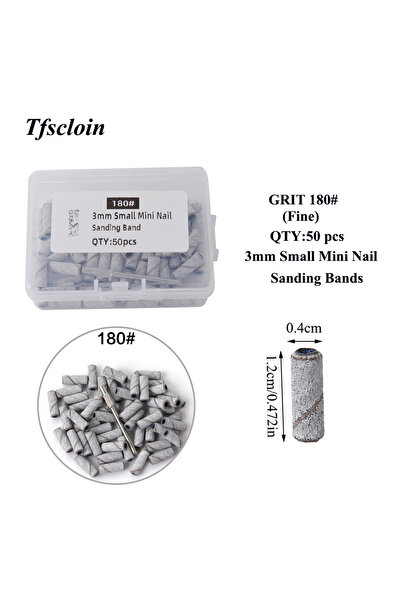 choice2 Set 180 50pcs/box 3mm Mini Nail Sanding Bands 80/120/180/240 Grit Wit...