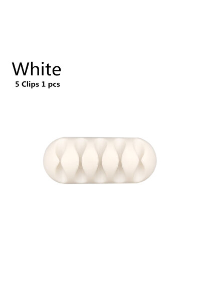 Choice11 5 مشابك - قطعة واحدة من مشابك سيليكون لتنظيم كابلات USB، مشابك دائري...