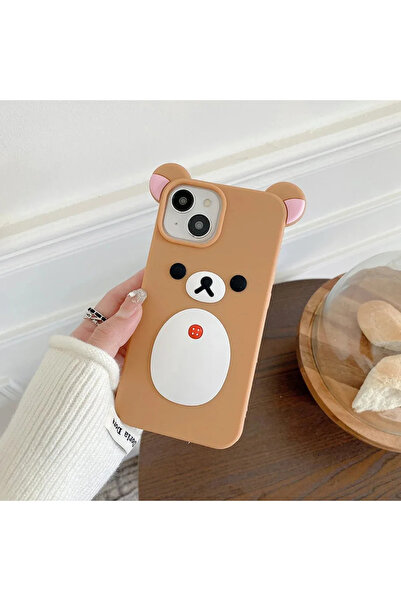 Choice16 غلاف هاتف ثلاثي الأبعاد بتصميم دب ريلاكوما الكرتوني اللطيف، متوافق م...