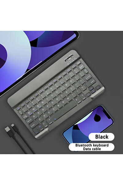 Choice لوحة مفاتيح بلوتوث لاسلكية سوداء للأجهزة اللوحية، فائقة النحافة، 78 مف...