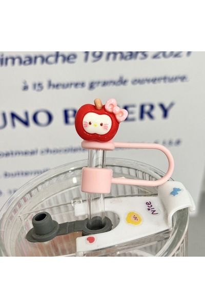 Choice4 D Korean Fashion Kawaii Pink Glasses Angel Hello Kitty Straw Dust Cap...