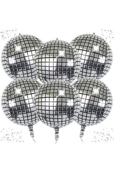 Choice 6 قطعة فضية 6 قطعة 22 بوصة كرة ديسكو فضية كبيرة بالو، ديكور حفلات ديسك...