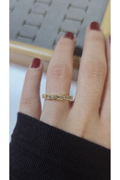 ARTEMİSİA Premium Design Sparkling Women's Double Color Ring Adjustable Witho...