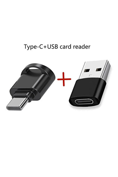 Choice1 قارئ بطاقات ذاكرة USB من النوع C أسود اللون، مزود بمنفذ USB وقارئ بطا...