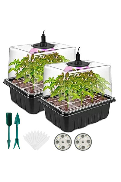 Choice صينية بدء زراعة البذور السوداء مع مصابيح نمو، ومجموعتين لإنبات البذور ...
