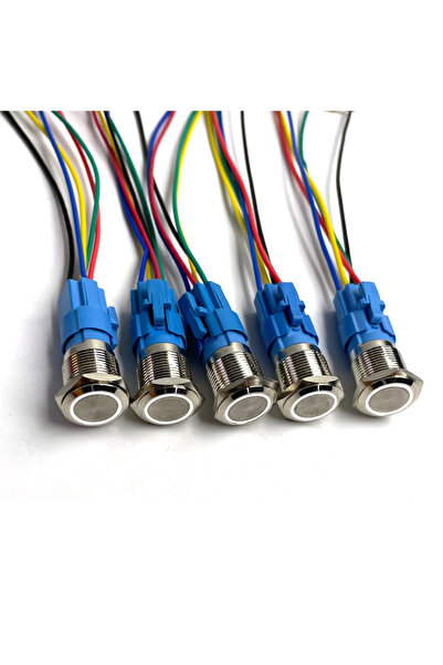 Choice39 Fixed self-locking 16mm 5PCS 12-30V-With socket White Ring 5 pcs Met...