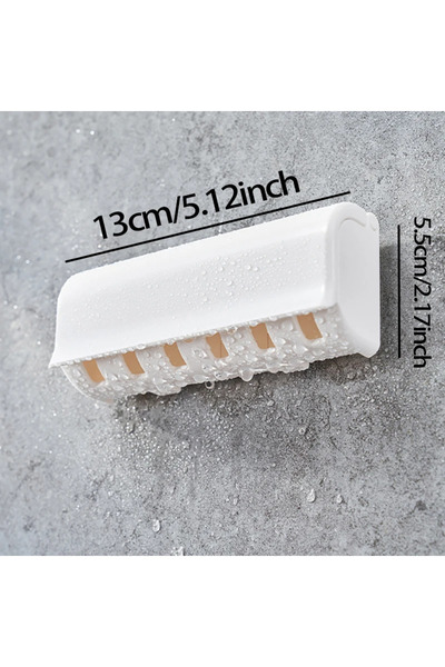 Choice رف بسيط لفرش الأسنان يُثبت على الحائط، قطعة واحدة، بدون ثقوب.