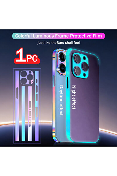 Choice9 فيلم حماية جانبي مضيء ملون من NNBILI لهاتف iPhone 12، قطعة واحدة، يوف...