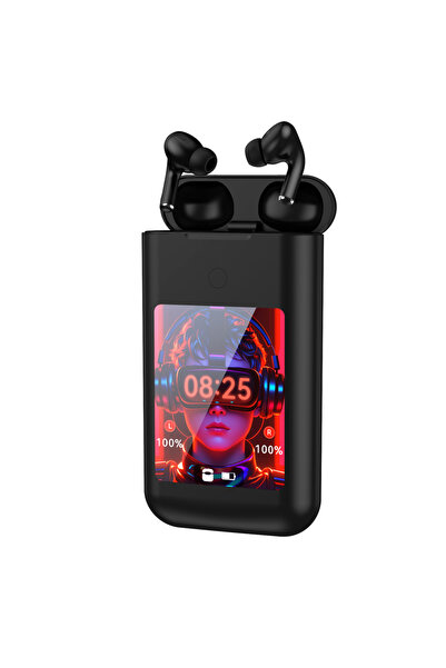 Choice1 علبة شحن سماعات أذن لاسلكية بلوتوث متعددة الوظائف باللون الأسود مع شا...