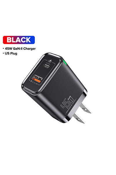 Choice1 45W US PLUG QOOVI GaN 65W Charger USB Type C Fast Charging Quick Char...
