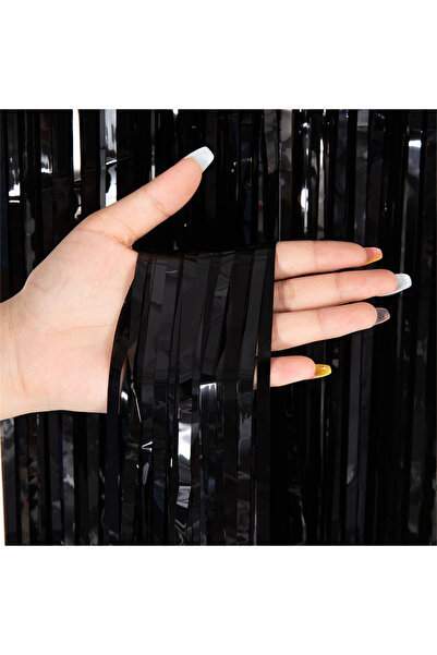 Choice10 ستارة مطر سوداء بطول مترين (1 متر × 2 متر) لتزيين الحفلات، مناسبة لع...