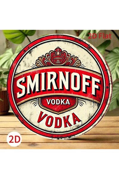 Choice لوحة جدارية معدنية سوداء عتيقة من الألومنيوم تحمل شعار سميرنوف فودكا، ...