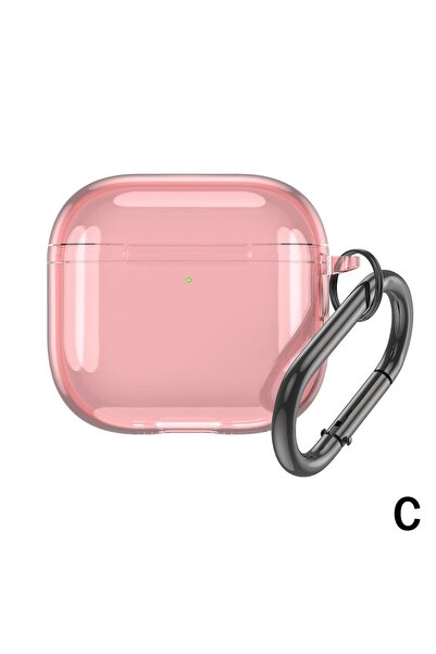 Choice4 جراب وردي شفاف لسماعات AirPods 4 اللاسلكية بتقنية البلوتوث، غطاء حماي...