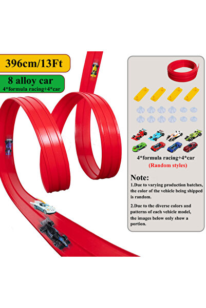 Choice5 13Ft Red 8 cars Net Bag 13Ft/16.3Ft Flexible Track Toy & Miniature Ca...