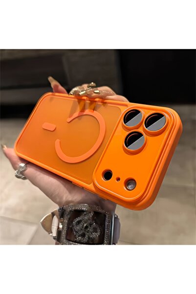 Choice غلاف هاتف غير لامع وشفاف مقاوم للصدمات، بلون برتقالي مغناطيسي، مناسب ل...