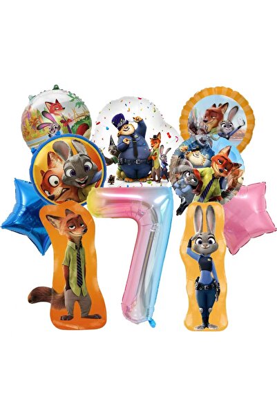 Choice5 مجموعة بالونات من رقائق الألومنيوم من فيلم زوتوبيا 7 من ديزني، الأرقا...