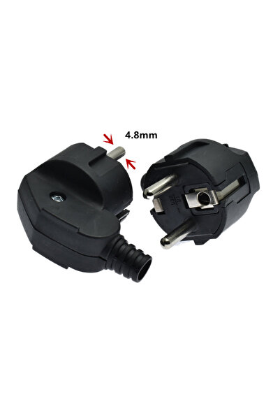 Choice1 Black 4.8 EU Wiring Plug Male Replacement Outlets Male Female Rewirea...