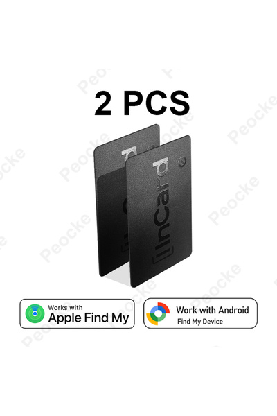Choice1 محفظة سوداء - قطعتان، مضادة للضياع، مزودة ببطاقة تتبع ونظام تحديد الم...