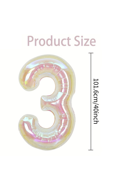 Choice9 40inch 3 Transparent Colorful Digital Balloon 0-9 Rainbow Colorful Al...
