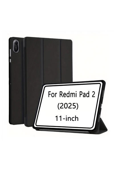 Choice1 جراب أسود لجهاز Redmi Pad 2، مزود بخاصية التشغيل التلقائي، غطاء للتاب...