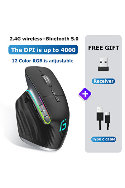 Choice1 ماوس لاسلكي JOMAA 2.4G بتقنية بلوتوث، أسود اللون، قابل لإعادة الشحن، ...