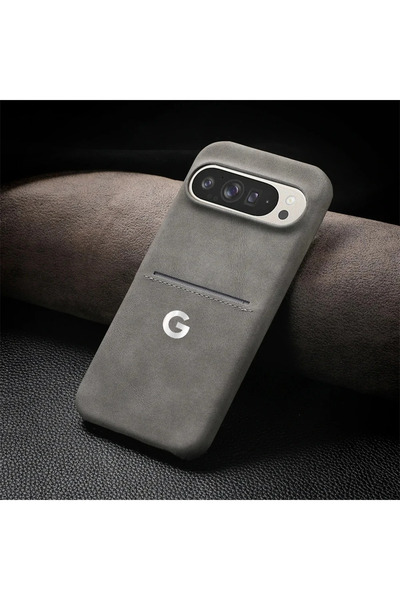 Choice28 جراب جلد غنم رمادي فاخر الملمس بتصميم كلاسيكي أنيق لهواتف جوجل بيكسل...