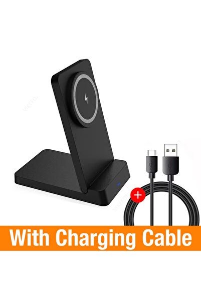 Choice1 VIKEFON Black With Cable Magnetic 30W Wireless Charger Desktop Fast C...