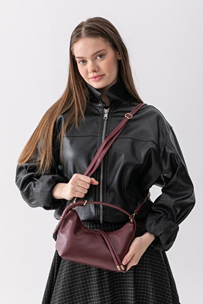 Paul Brand Nudea Soft Leather Look Adjustable Strap Women's Burgundy Baguette...