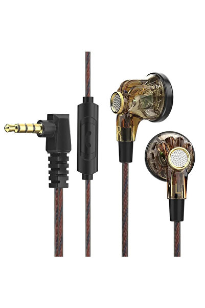 Choice1 سماعات رأس براون QKZ MDR ذات رأس مسطح، 16 مم، ديناميكية كبيرة، صوت جه...