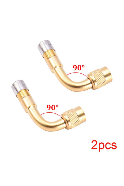 Choice4 Golden 90 Degree 2Pcs Motorcycle 45 90 135 Degree Angle Bent Valve Ad...