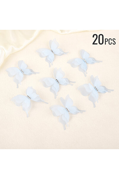 Choice12 20 قطعة من زينة الفراشات المصنوعة من قماش الأورجانزا المتدرج الألوان...