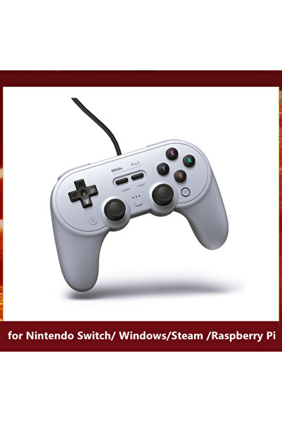 Choice 8Bitdo Gray 8BitDo Pro 2 Wired Gamepad USB Controller for Nintendo Swi...