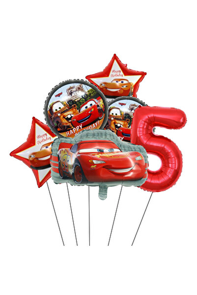 Choice6 Other A5 1Set Cartoon Lightning McQueen Cars Theme Round Star Red Num...