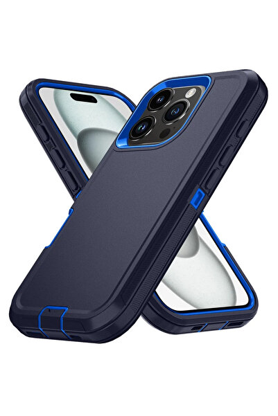 Choice غلاف هاتف حماية مقاوم للصدمات من أوتر أرمور بوكس، باللون الأزرق الداكن...