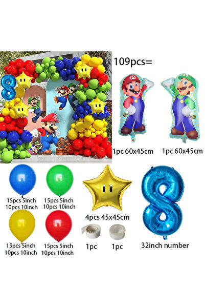 Choice7 قوس بالونات لاتكس أحمر وأزرق وأصفر من مينيسو، كما هو موضح في الصورة -...