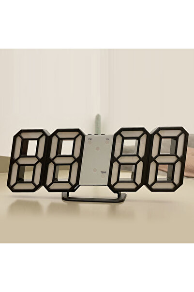 Choice ساعة حائط رقمية ثلاثية الأبعاد LED سوداء G607B، ساعة حائط عصرية مضيئة ...